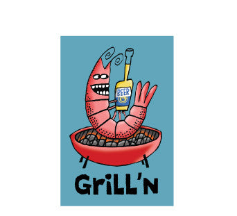 Grill'n Shrimp Sticker